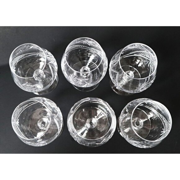 6 Vintage Cognac Glasses Brandy Snifter Crystal Barware Wine Cocktail liqueur - Picture 2 of 5